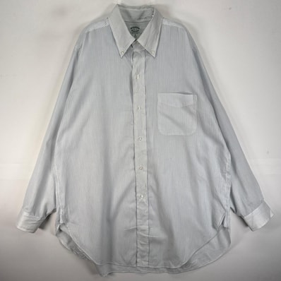 古着 50's/50年代 ヴィンテージ ブルックスブラザーズ Brooks Brothers 長袖シャツ ボタンダウン 6ボタン マチあり M ブルー系 ストライプ メンズ