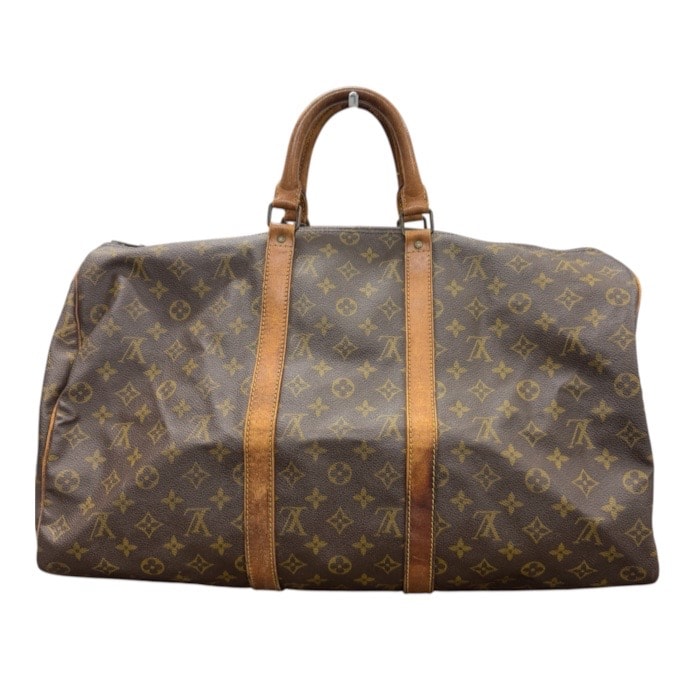 LOUIS VUITTON ルイヴィトン ヴィンテージ モノグラム ブラウン ゴールド金具 PVC レザー/ ボストンバッグ S1-00236 【中古】