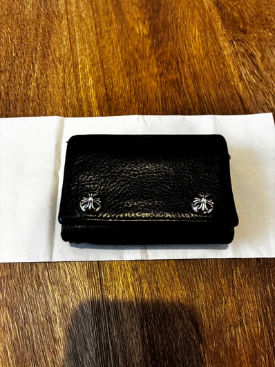 Chrome Hearts 3 Fold Leather Wallet "Black"