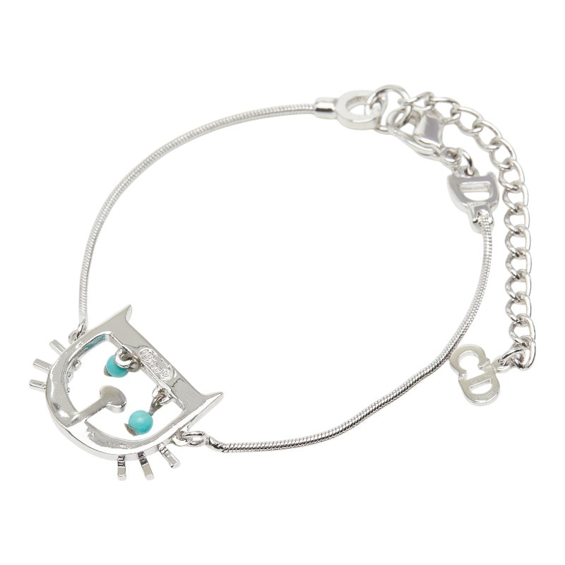 ディオール キャットモチーフ チェーン ブレスレット シルバー メタル レディース Dior 中古