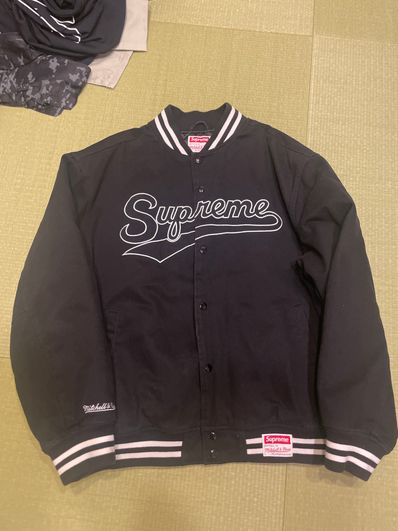 Supreme / Mitchell & Ness Doughboy Twill Varsity Jacket "Black"