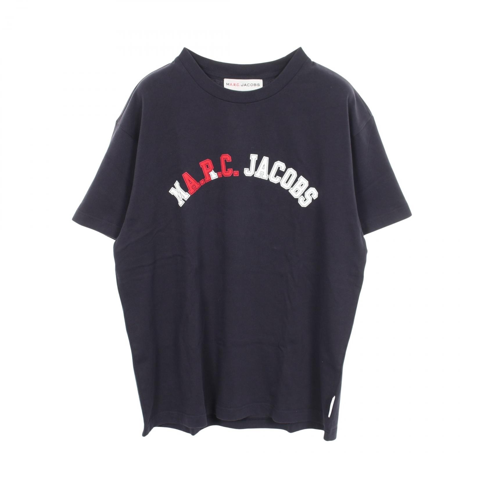 マークジェイコブス MARC JACOBS MARC JACOBS × A.P.C ロゴ スリム 半袖Tシャツ 衣料品 トップス コットン メンズ レディース ネイビー系 【中古】