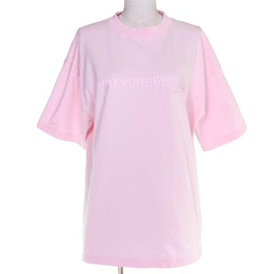 美品 アレキサンダーワン ロゴ 半袖Tシャツ ピンク XS UCC3251847