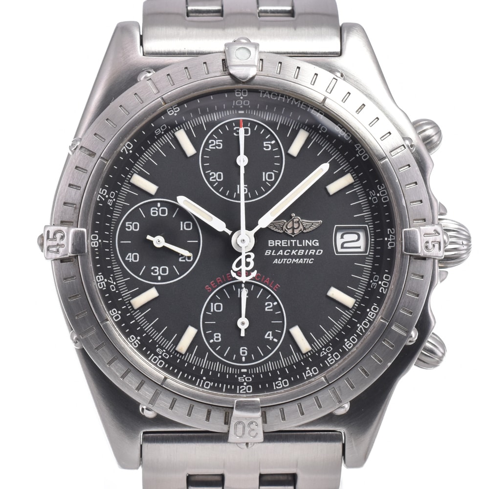 ブライトリング BREITLING A13050.1 クロノマット フレッチェ・トリコローリ ブラック 自動巻き メンズ 美品 腕時計 L#150834