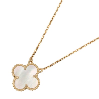 ヴァンクリーフ&アーペル Van Cleef & Arpels ヴィンテージアルハンブラ マザーオブパール ネックレス ネックレス ジュエリー K18(イエローゴールド) マザーオブパール レディース ホワイト系 / ゴールド系