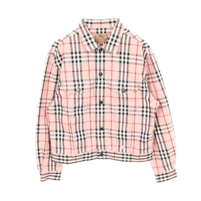 シュプリーム Supreme Supreme × BURBERRY Denim Trucker Jacket チェック デニムジャケット 衣料品 アウター コットン メンズ ピンク系 / マルチカラー 【中古】