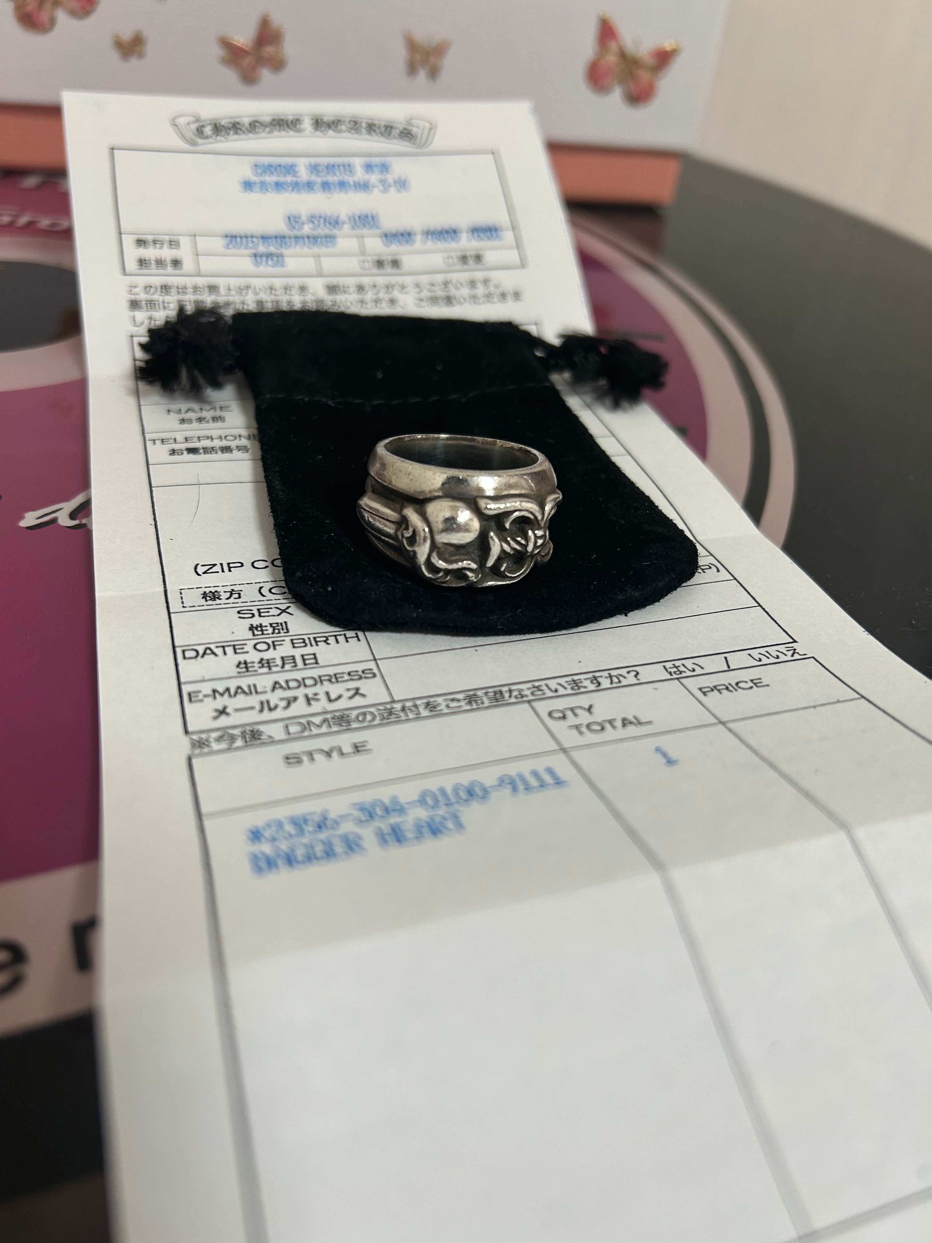 Chrome Hearts Dagger Heart Ring "Silver"