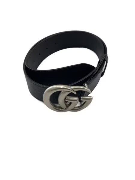 Gucci DoubleG Buckle Leather Belt "Black/Silver"