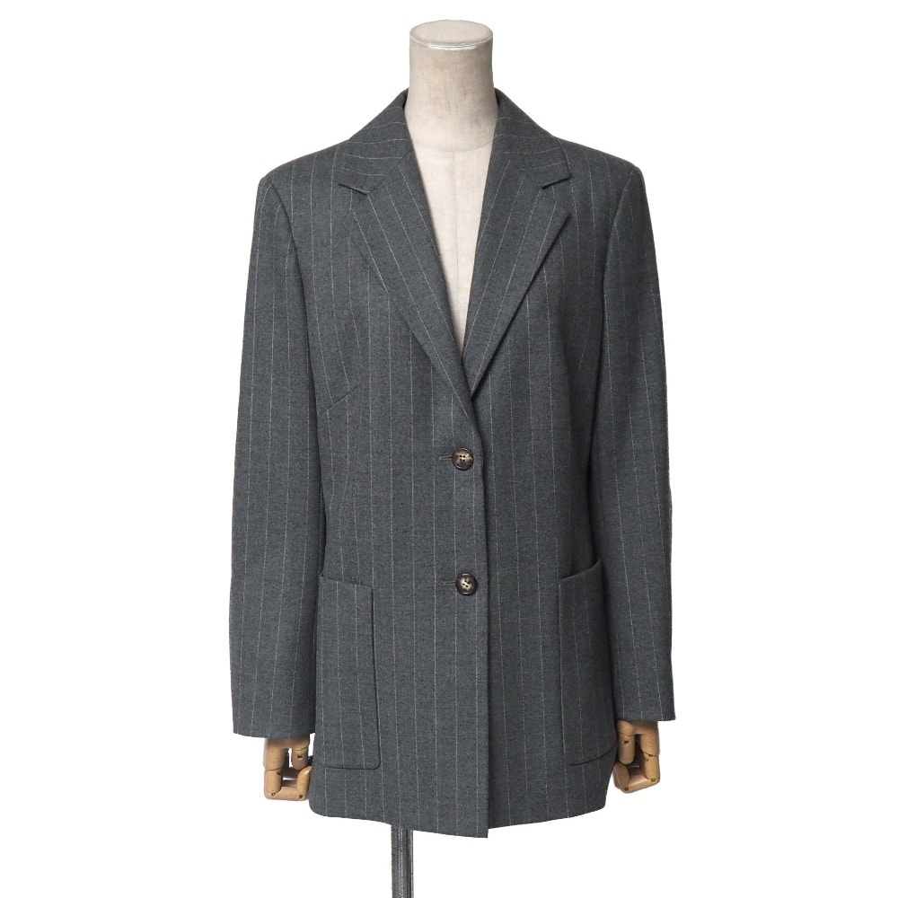 ■美品■CELINE セリーヌ テーラードジャケット サイズ38 ストライプ ブレザー シングルジャケット 2B フランス製 ブランド古着【中古】20260325/RA8529