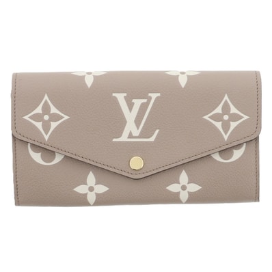 【値下げ】LOUIS VUITTON ルイ・ヴィトン ポルトフォイユ・サラ NM 長財布 M81049 モノグラムアンプラント ベージュ トゥルトレール クレーム レディース【中古】