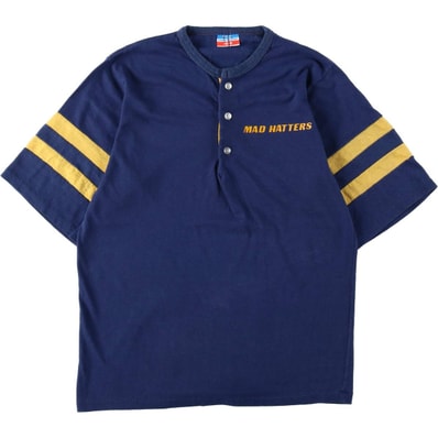 古着 70年代 チャンピオン Champion Locker Room Tops ヘンリーネック スポーツプリントTシャツ USA製 レディースM相当 ヴィンテージ/eaa635834
