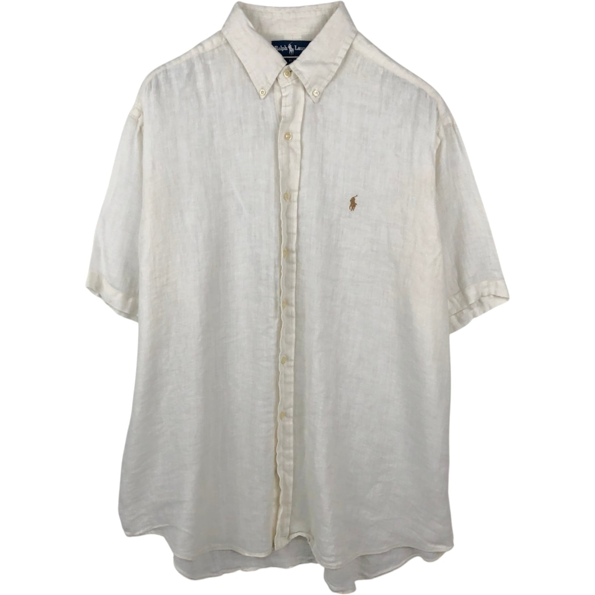 古着 ラルフローレン Ralph Lauren BLAKE 半袖 リネン ボタンダウンシャツ メンズXL相当 半袖/eaa659118