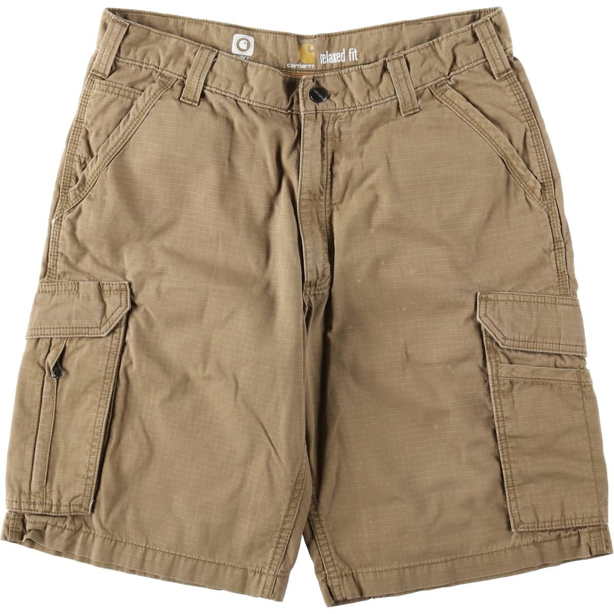 古着 カーハート Carhartt RELAXED FIT FORCE リップストップ カーゴショーツ ハーフパンツ メンズw34相当/eaa621406