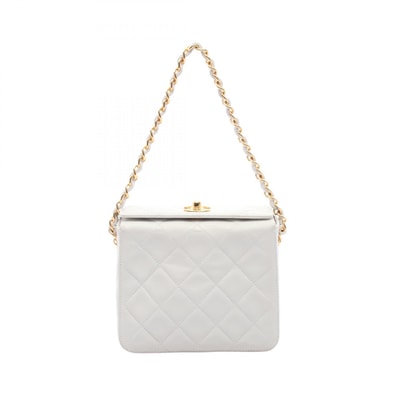 シャネル CHANEL マトラッセ ハンドバッグ バッグ ラムスキン(羊革) レディース ホワイト系 【中古】