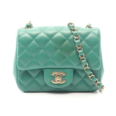 シャネル CHANEL ミニマトラッセ ショルダーバッグ バッグ ラムスキン(羊革) レディース グリーン系 【中古】