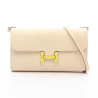 エルメス HERMES コンスタンス ロング トゥーゴー ナタ ライム ショルダーバッグ バッグ ヴォーエプソン ヴォーエプソン B刻印(2023年製造) レディース アイボリー系 / イエロー系 【中古】