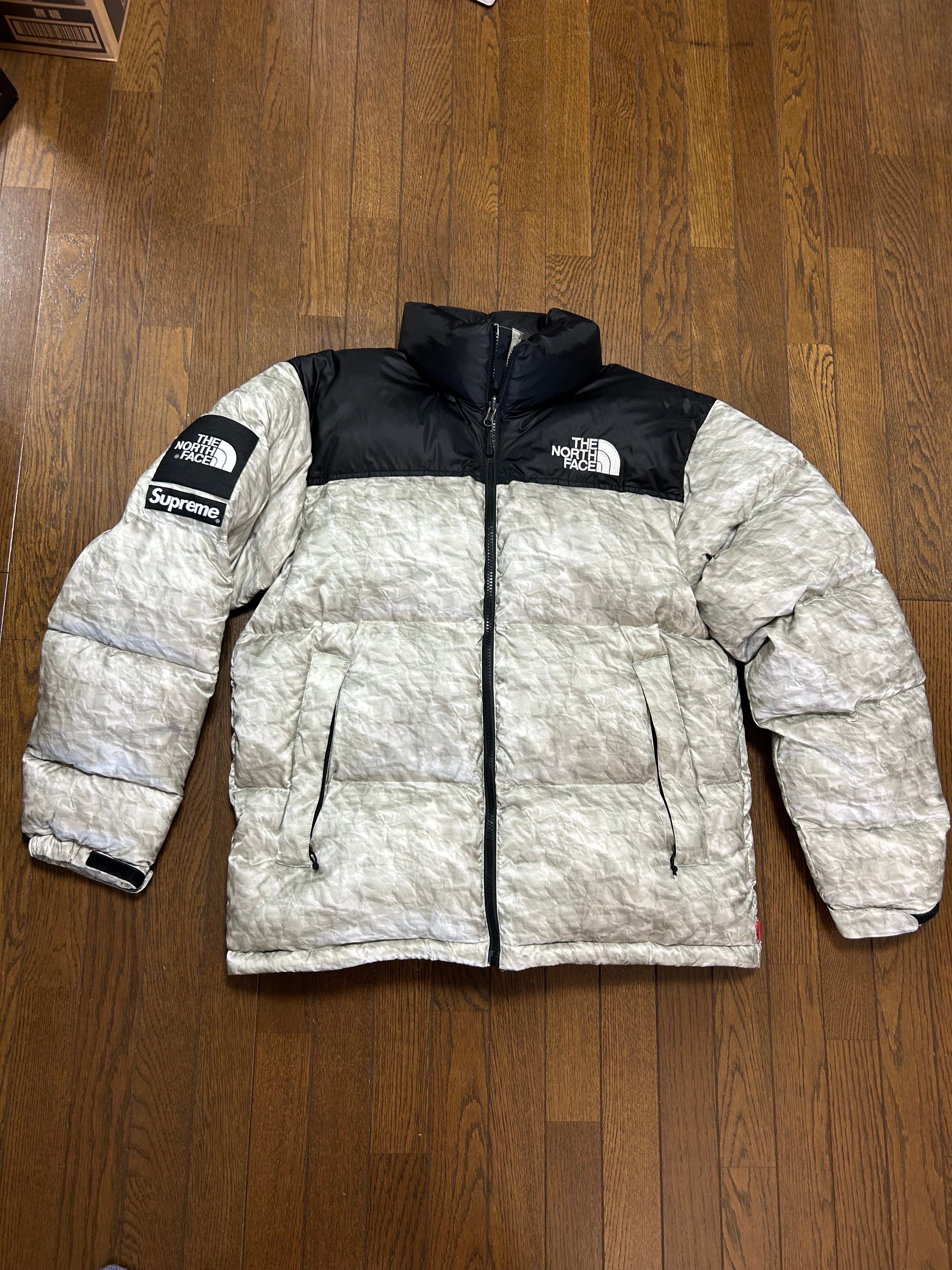 Supreme x The North Face Nuptse Jacket "White Paper Print"