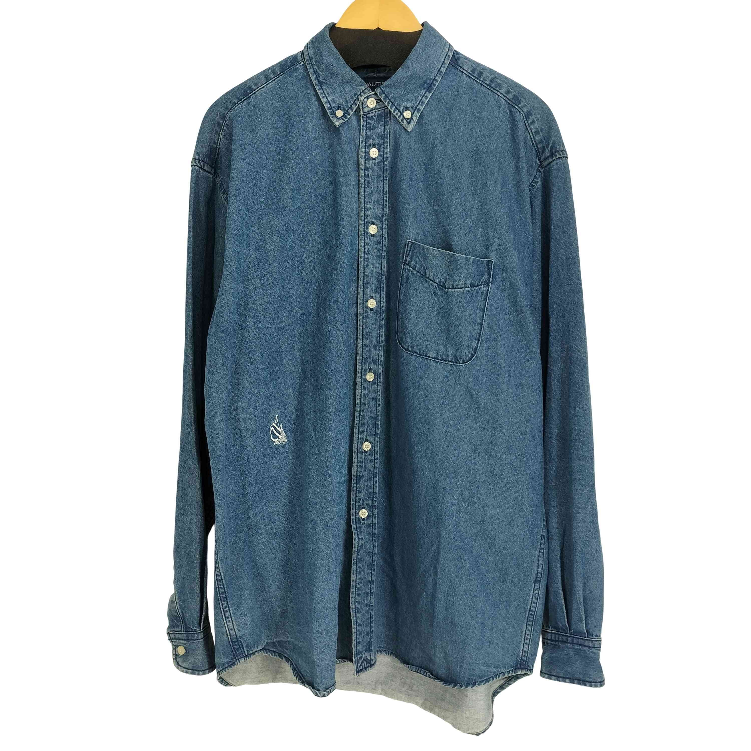 ボタンダウン ビッグデニム L/S シャツ【1143815935378】