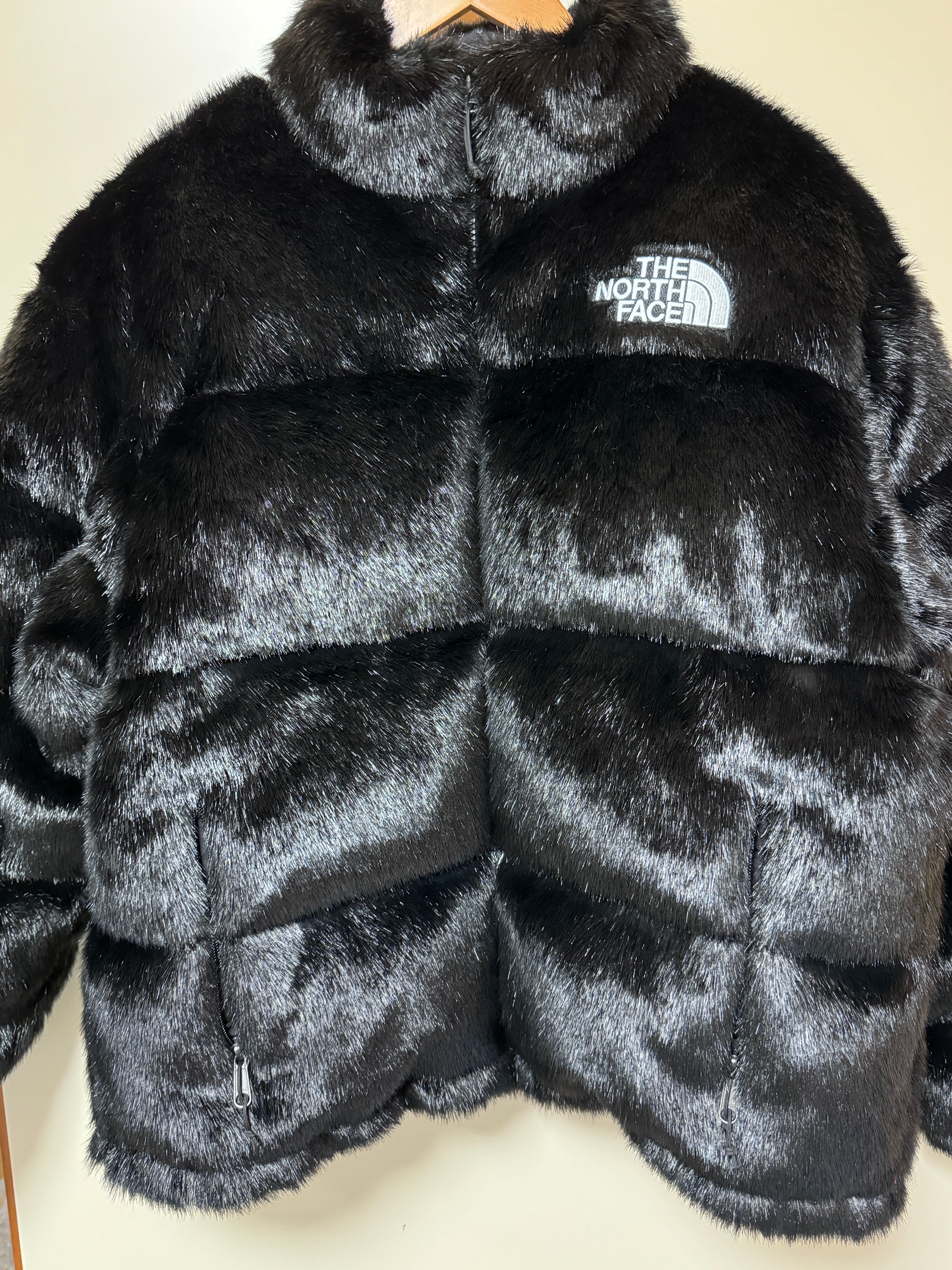 Supreme x The North Face Faux Fur Nuptse Jacket "Black"