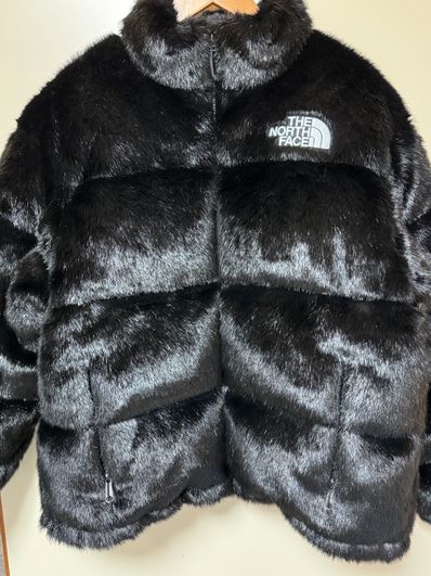 Supreme x The North Face Faux Fur Nuptse Jacket "Black"