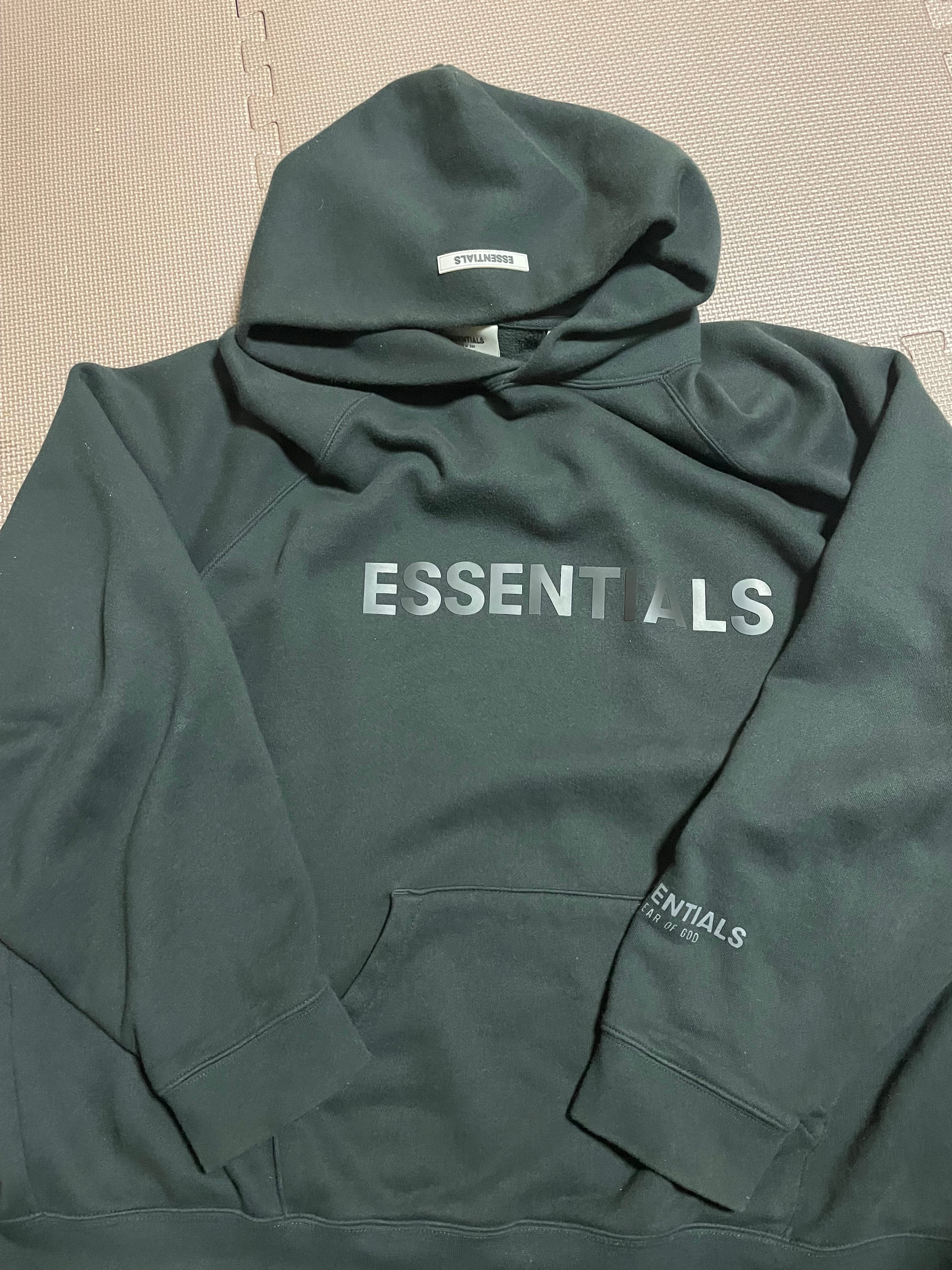 FEAR OF GOD ESSENTIALS 3D Silicon Applique Pullover Hoodie "Black"