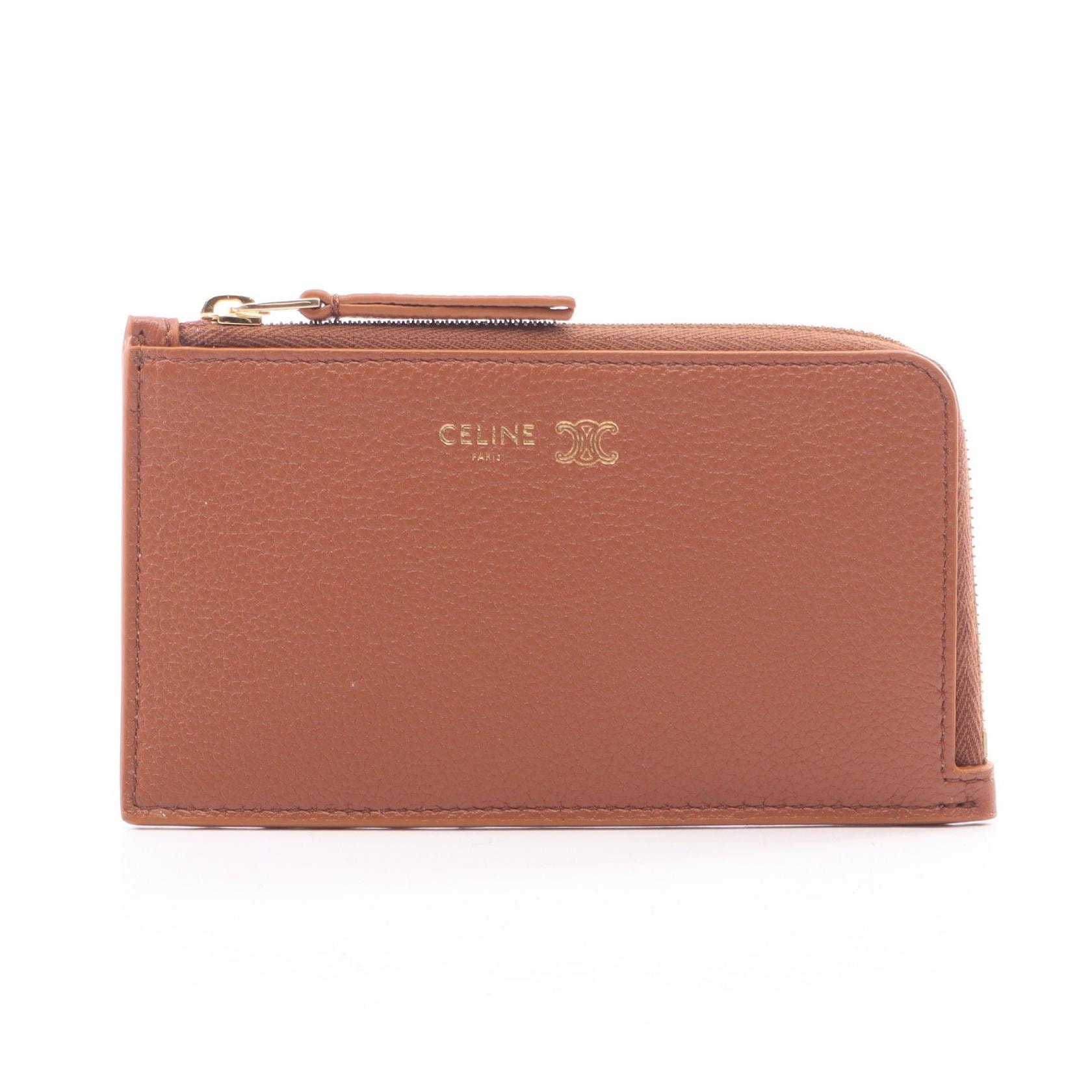 セリーヌ CELINE ロングカードホルダー コインケース カードケース アクセサリー レザー レディース ブラウン系 L10082O54GHD1 【新品】