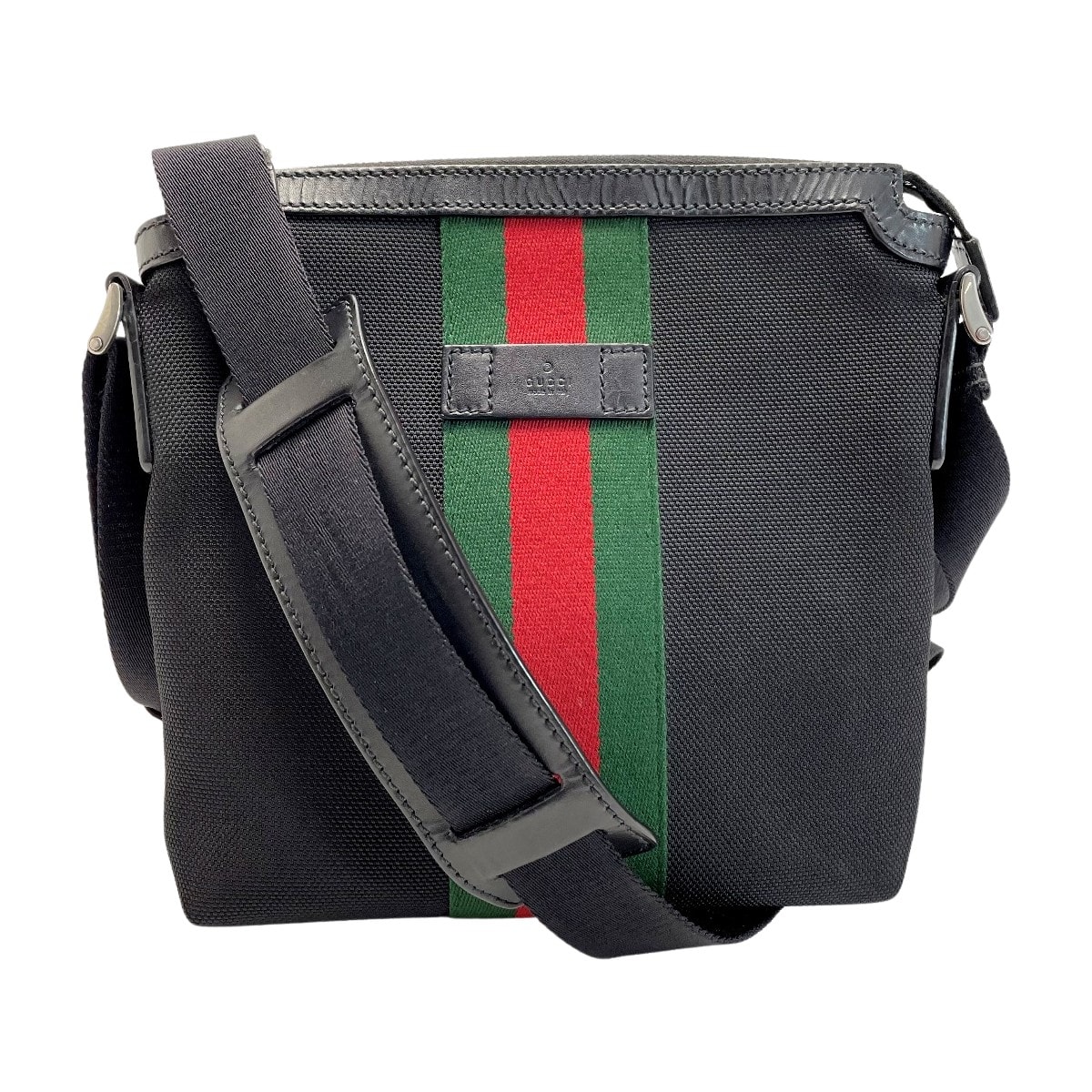 ☆☆GUCCI グッチ シェリーライン キャンバス/レザー 631195 ブラック ショルダーバッグ レディース 袋有