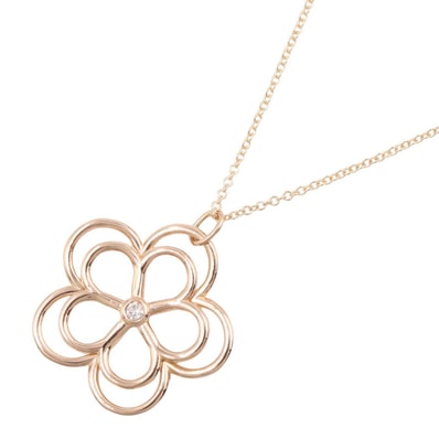 ティファニー TIFFANY&CO オープンフラワー 1PD ネックレス ネックレス ジュエリー K18PG(ピンクゴールド) ダイヤモンド レディース ゴールド系 / クリア系 【中古】