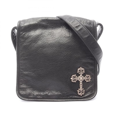 Chrome Hearts Filigree Cross Leather Shoulder Bag "Black"