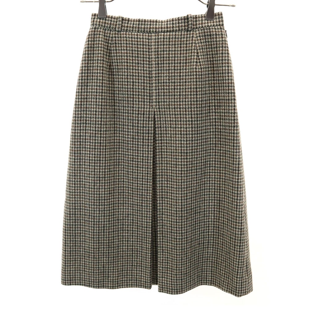 Burberrys バーバリーズ 90s ウール オールド 千鳥柄 ミモレ丈 スカート 005AB2 ブラウン系