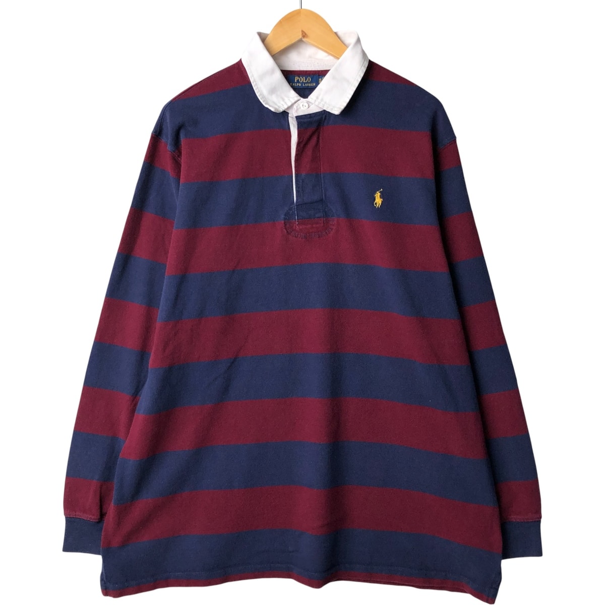 古着 ラルフローレン Ralph Lauren POLO RALPH LAUREN ボーダー柄 長袖 ラガーシャツ メンズXXL相当/eaa594601