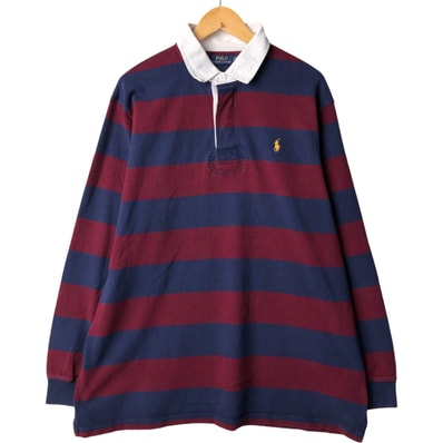 古着 ラルフローレン Ralph Lauren POLO RALPH LAUREN ボーダー柄 長袖 ラガーシャツ メンズXXL相当/eaa594601