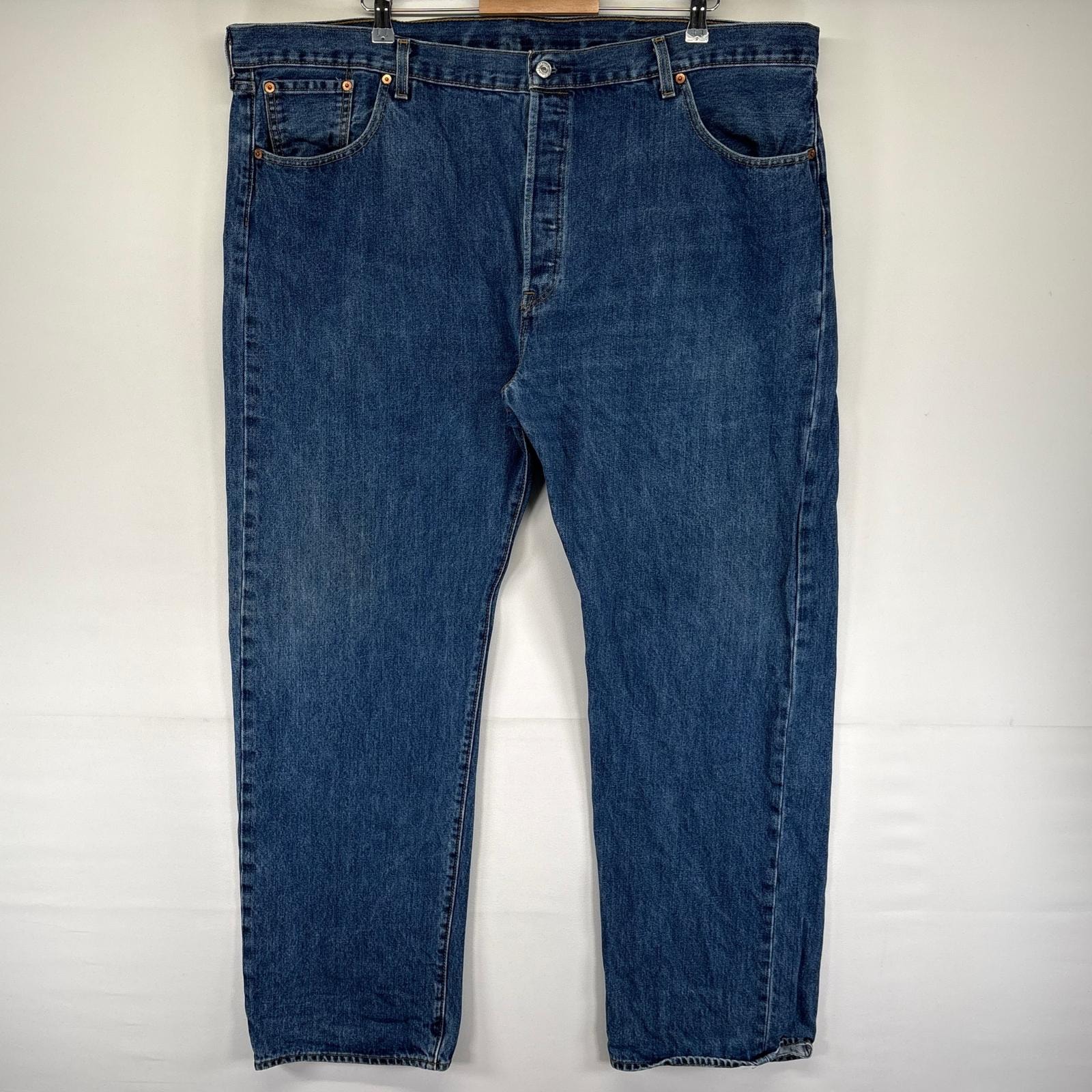 古着 カーハート Carhartt デニム パンツ Gパン 501 ストレート ボタンフライ 5ポケット 大きいサイズ W46 L34  ブルー系 メンズ