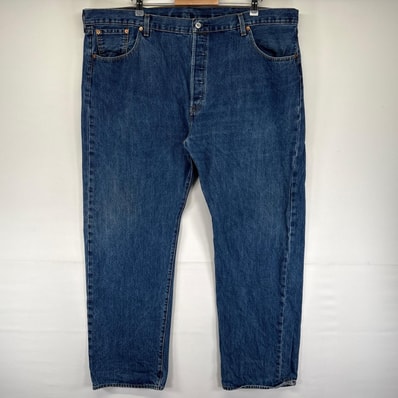 古着 カーハート Carhartt デニム パンツ Gパン 501 ストレート ボタンフライ 5ポケット 大きいサイズ W46 L34 ブルー系 メンズ