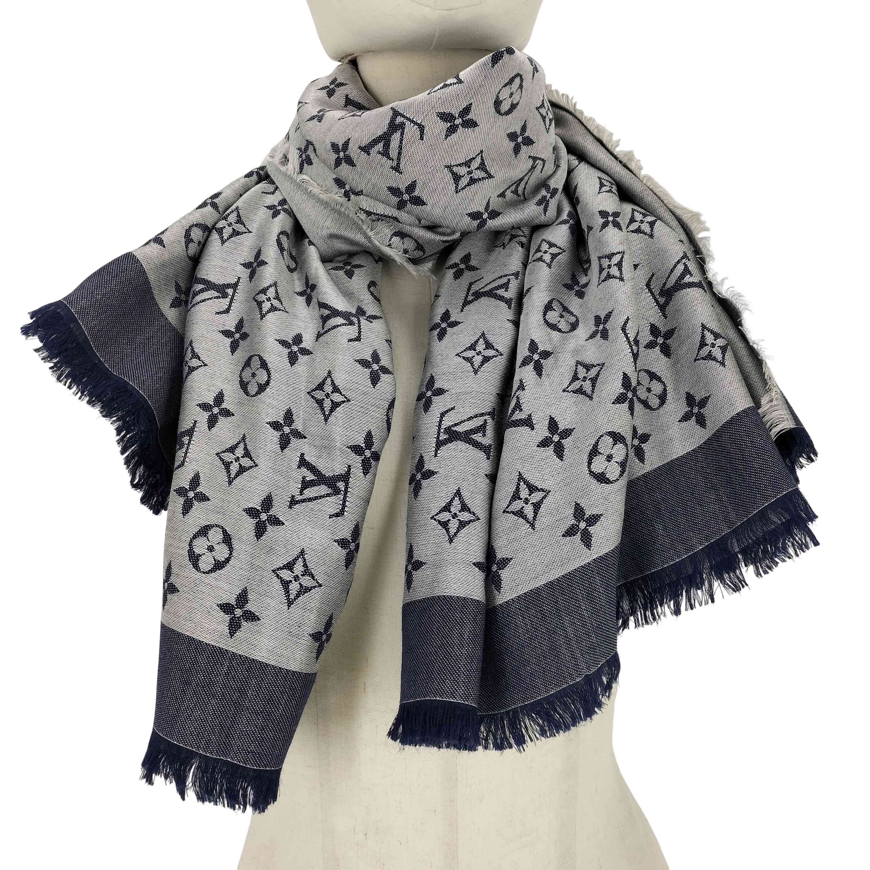 ショール モノグラム デニム【1142127847270】