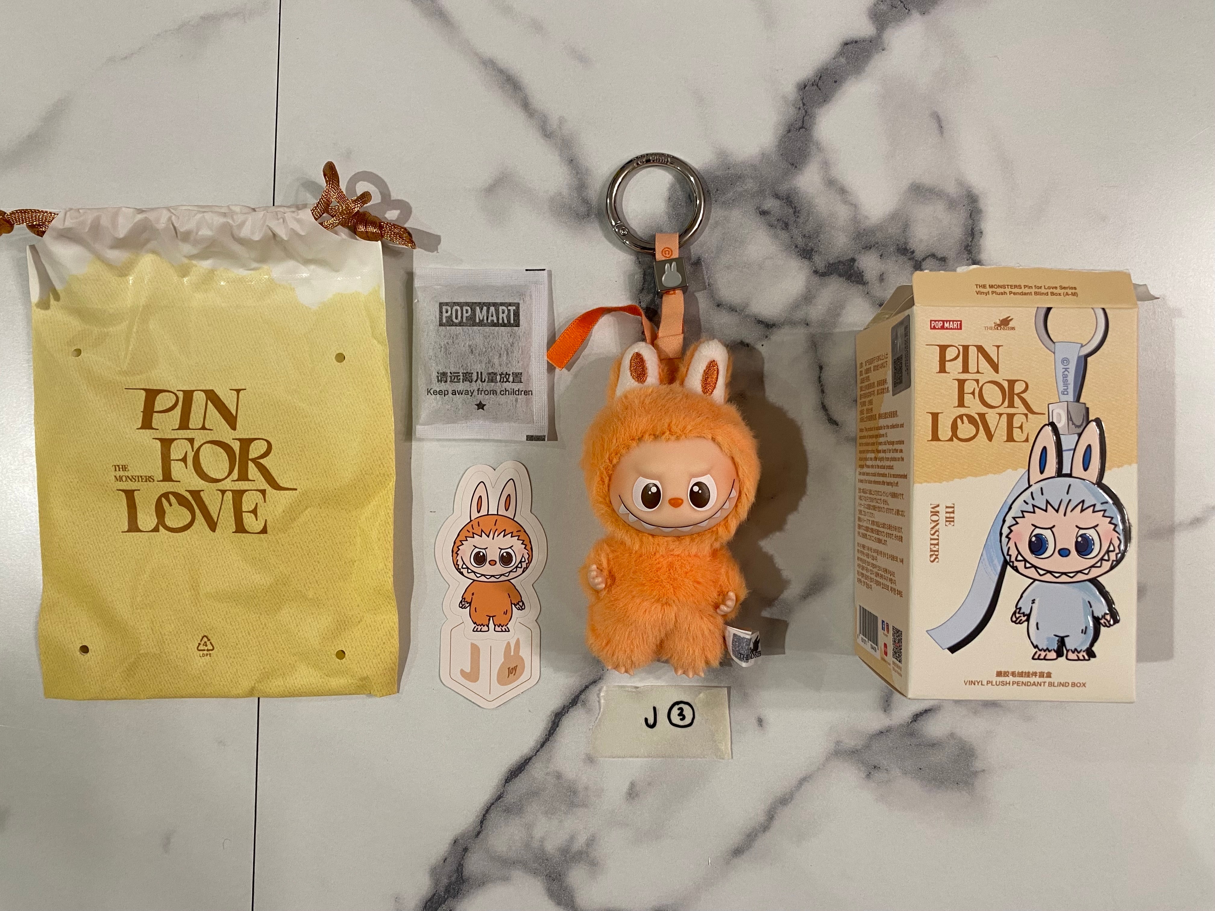 POP MART THE MONSTERS (LABUBU) Pin for Love Series-Vinyl Plush Pendant (A-M) J