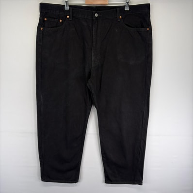 古着 リーバイス Levi's デニム パンツ 5ポケット テーパード ジップ 長ズボン 550 ジーンズ ジーパン w46 L29 ブラック系 メンズ