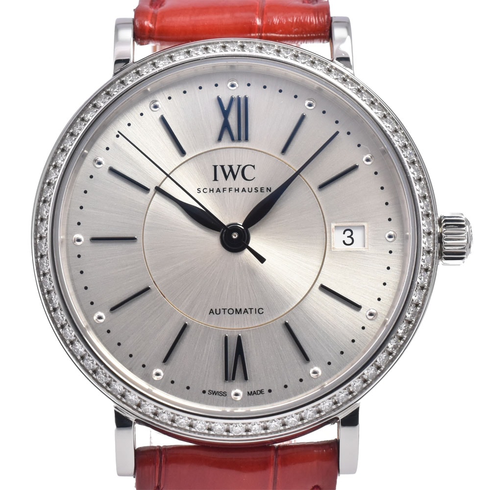 IWC IWC SCHAFFHAUSEN IW458109 ポートフィノ・オートマティック 37 ダイヤモンドベゼル 自動巻き メンズ 美品 箱・保証書 腕時計 P#148957