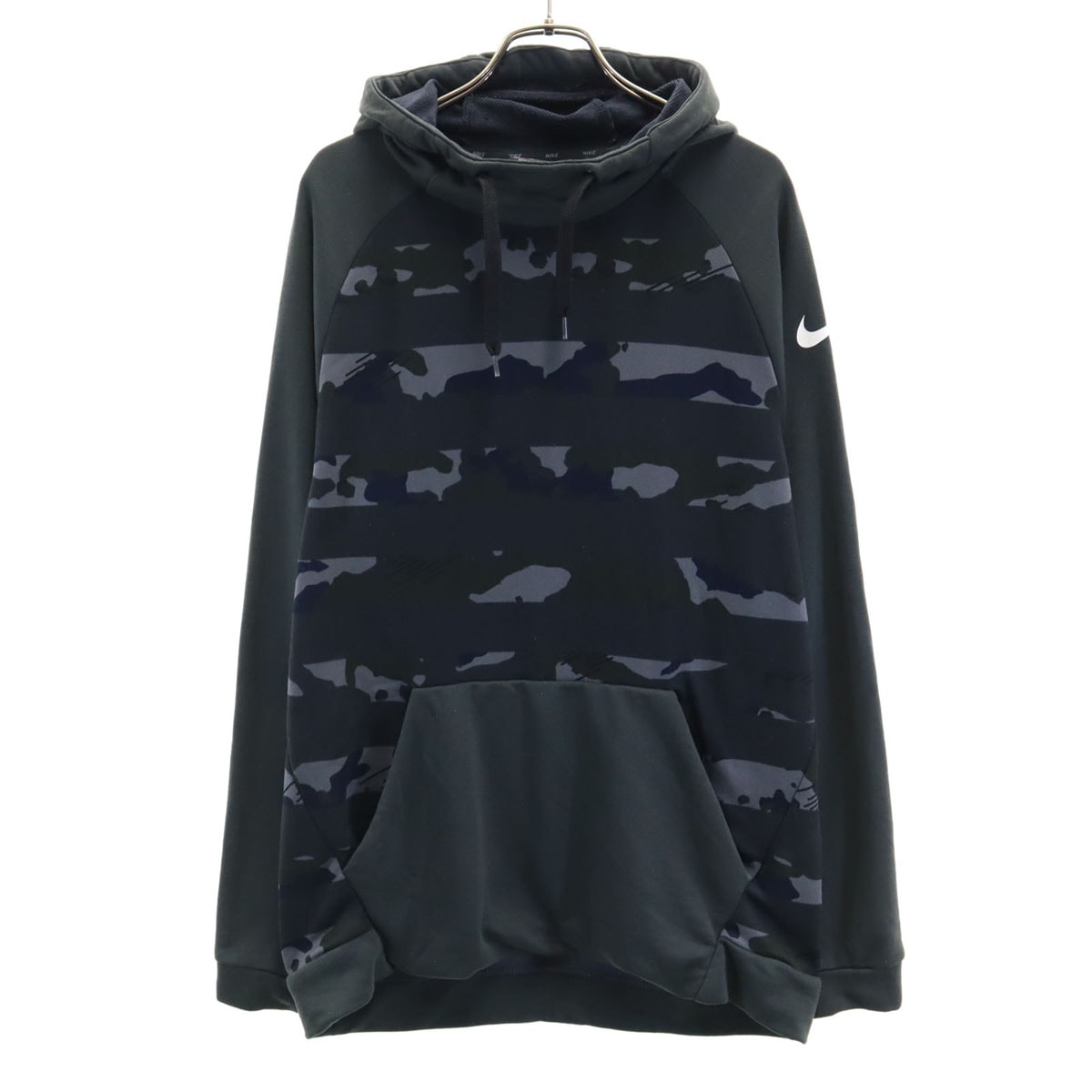 NIKE ナイキ カモフラ柄 長袖 パーカー L チャコールグレー 迷彩