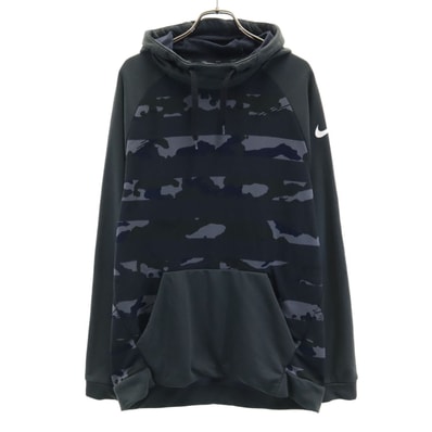 NIKE ナイキ カモフラ柄 長袖 パーカー L チャコールグレー 迷彩