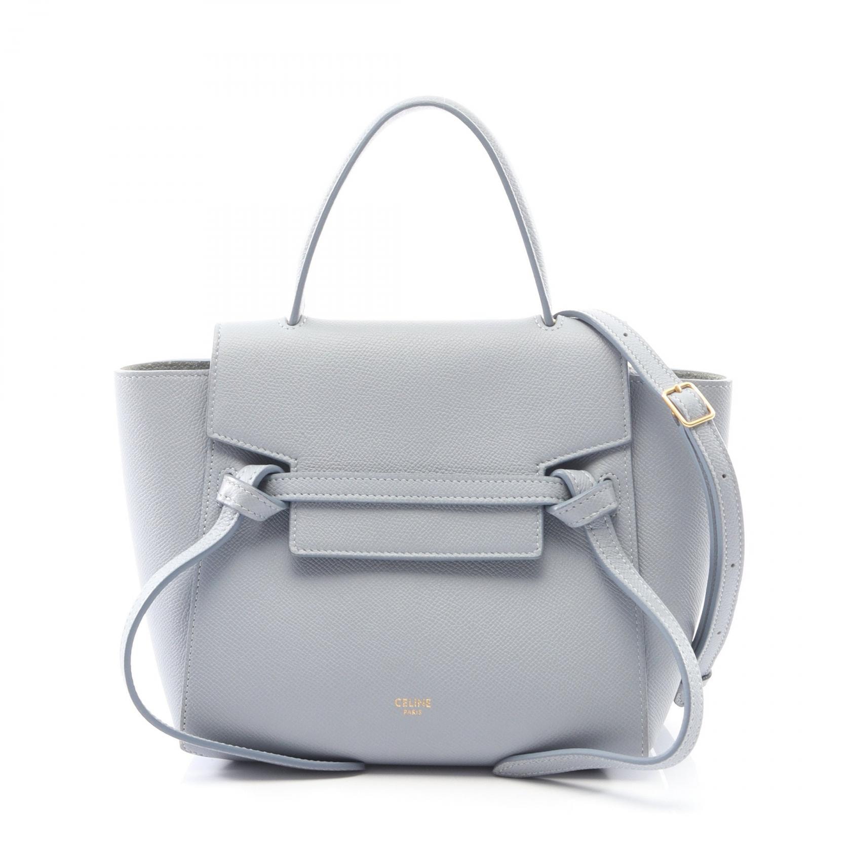 セリーヌ CELINE BELT BAG NANO ベルトバッグ ナノ ハンドバッグ バッグ レザー レディース ブルー系 189003 【中古】