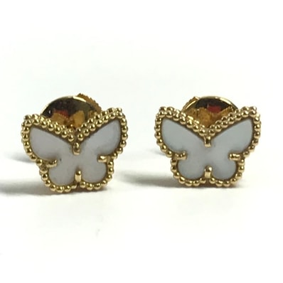 ヴァンクリーフ&アーペル Van Cleef & Arpels スウィート パピヨン ピアス マザーオブパール VCARN5JM00 蝶 バタフライ アクセサリー ジュエリー K18 金 18K ピアス YG750 ゴールド