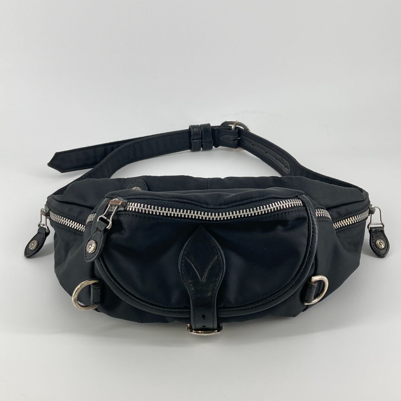 CHROME HEARTS(クロムハーツ) スナットパック ナイロン素材 ウエストバッグ ブラック