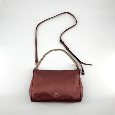 COACH(コーチ) レザー チェーンストラップ付 2way F36666 ショルダーバッグ バーガンディ