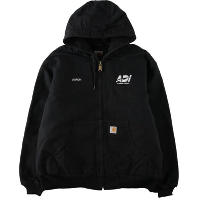 古着 カーハート Carhartt アクティブジャケット 中綿入り アドバタイジング ダックフルジップパーカー メンズXL相当/eaa651292