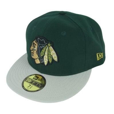 NEW ERA ニューエラ 59 FIFTY CHICAGO BLACKHAWKS SOFT BUCKRAM FITTED CAP ニューエラ シカゴ ブラックホークス キャップ グリーン系 7.625【新古品】【未使用】【中古】