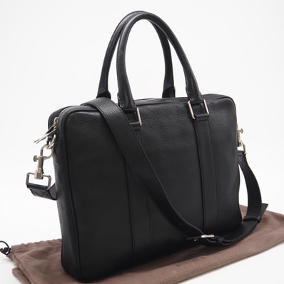 美品 BOTTEGAVENETA ボッテガヴェネタ レザー ブリーフケース 651581 2wayビジネスバッグ ブラック グレインカーフレザー メンズ