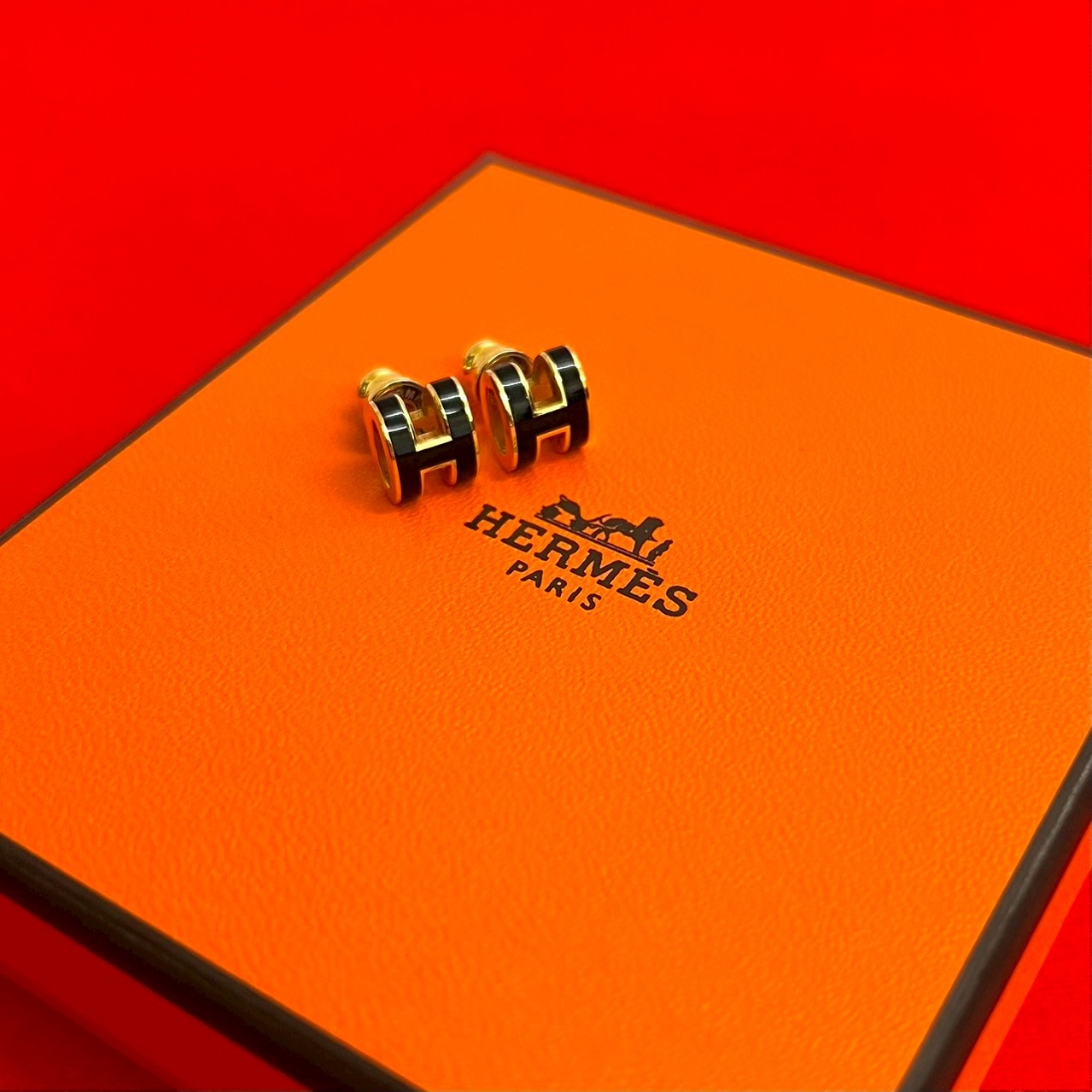 HERMES エルメス ミニ ポップアッシュ GP ピアス ブラック
 43481