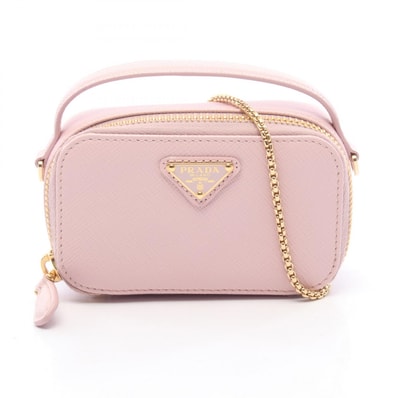 プラダ PRADA トライアングルロゴ ミニポーチ 2WAY ハンドバッグ バッグ サフィアーノレザー レディース ピンク系 1NR025QHHF0E18 【新品】
