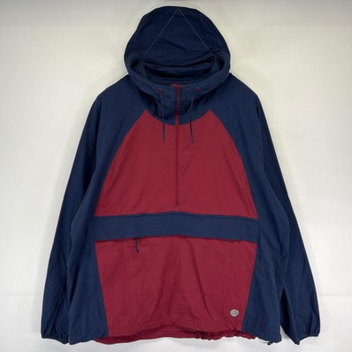 古着 エルエルビーン L.L.Bean ジャケット アノラックパーカー ナイロンジャケット ワンポイントロゴ 2X ネイビー系 レディース